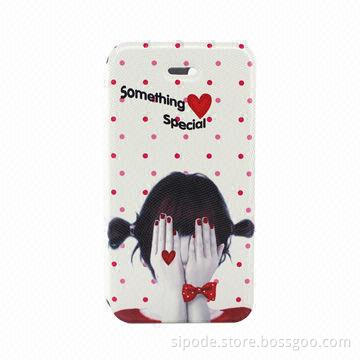 Leather mobile phone cases for iPhone 5, customized logos are accepted